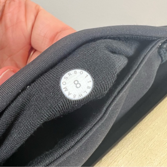 Lululemon Train Times 7/8 Pant Leggings Size 8 25" Black Mesh Athletic Workout - Picture 3 of 9